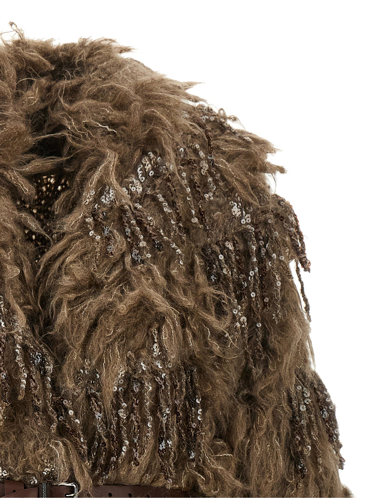 Brunello Cucinelli Dazzling Moss Embroidery Cardigan