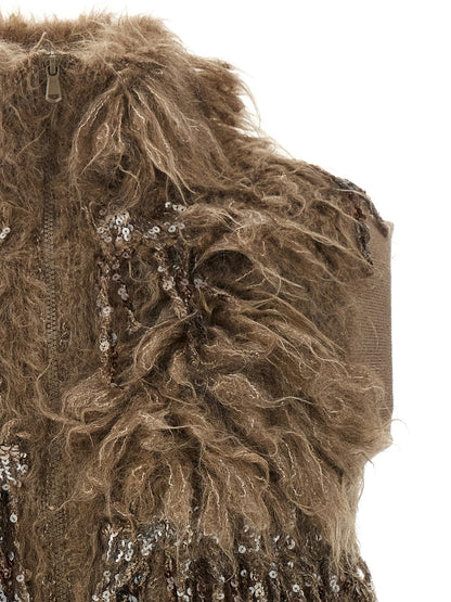 Brunello Cucinelli Dazzling Moss Embroidery Vest
