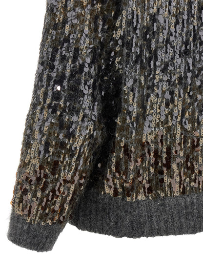 Brunello Cucinelli Dazzling Dégradé Embroidery Cardigan