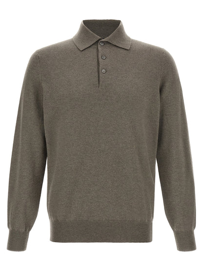 Brunello Cucinelli Green Cashmere Polo Shirt