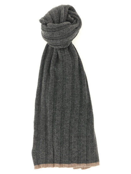 Brunello Cucinelli Ribbed Cashmere Knit Scarf