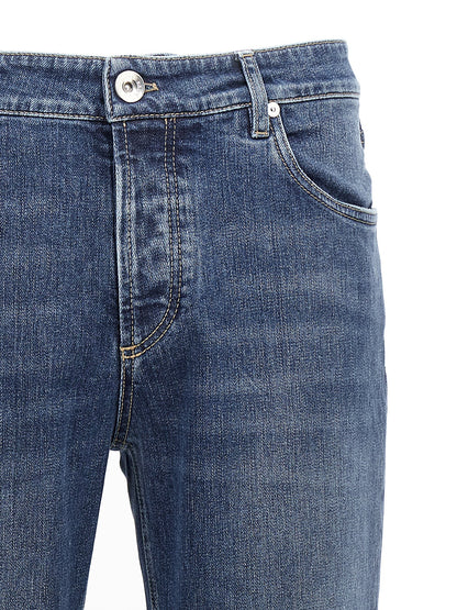 Brunello Cucinelli Logo Embroidery Stretch Jeans