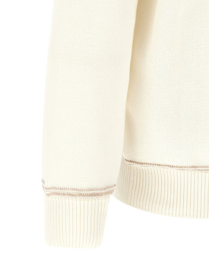 Brunello Cucinelli Braided Jacquard Shoulders Cardigan