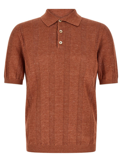 Brunello Cucinelli Wide Ribbed Polo Shirt