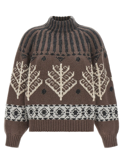 Brunello Cucinelli Brown Nordic Heritage Sweater