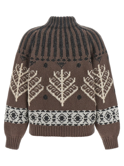 Brunello Cucinelli Brown Nordic Heritage Sweater
