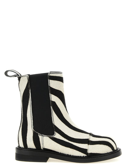 Moschino Zebra Pony Ankle Boots