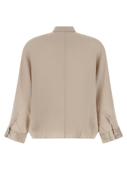 Brunello Cucinelli Dazzling Cascade Cuffs Shirt