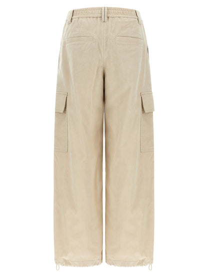 Brunello Cucinelli Beige Baggy Cargo Pants