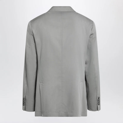 Brunello Cucinelli Double-breasted silk blazer in khaki