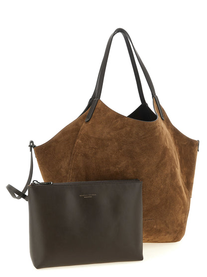 Brunello Cucinelli Reversible Lizard Effect Leather Duo Shopping Bag