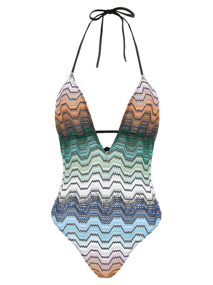 Missoni Greek Pattern One-piece Swimsuit