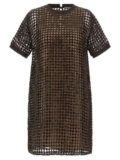 Brunello Cucinelli Sequin Mesh Dress