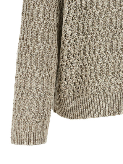 Brunello Cucinelli Dazzling Braids Sweater