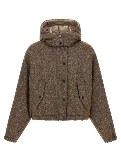 Brunello Cucinelli Donegal Tweed Down Jacket