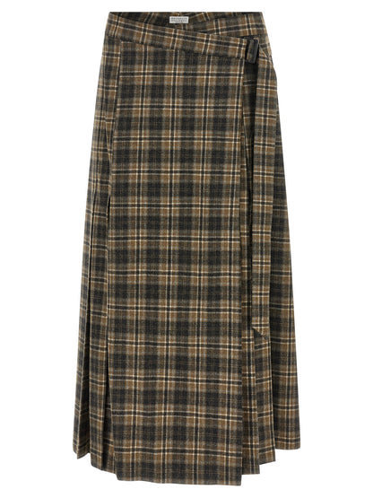 Brunello Cucinelli Tartan Skirt