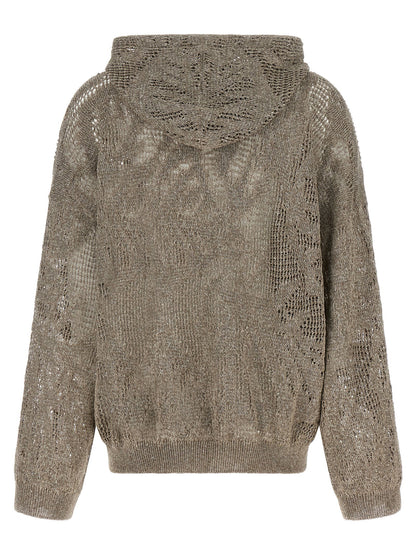 Brunello Cucinelli Openwork Hooded Sweater