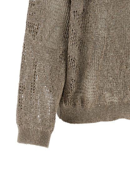Brunello Cucinelli Openwork Hooded Sweater