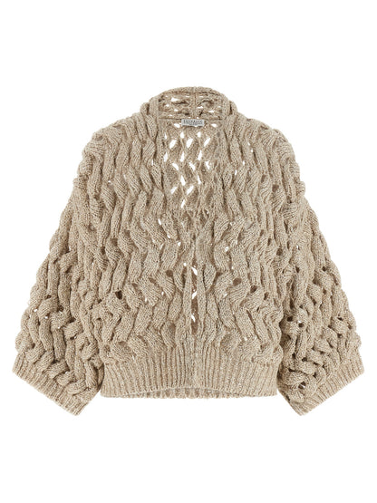 Brunello Cucinelli Dazzling Cable Cardigan