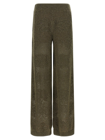Brunello Cucinelli Track Flower Lace Pants