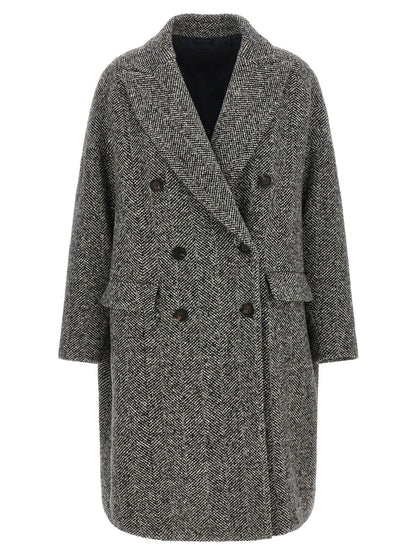 Brunello Cucinelli Dazzling Chevron Coat