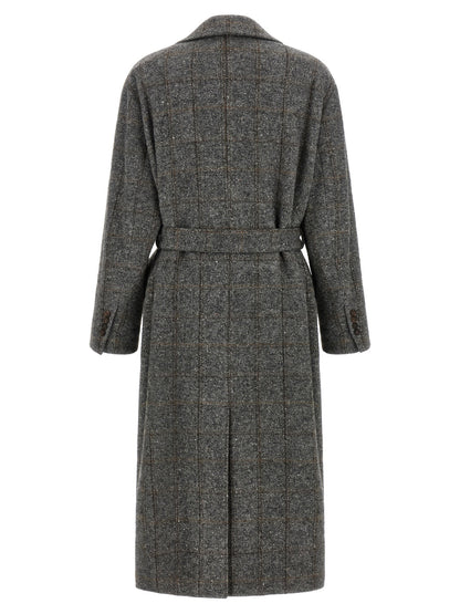 Brunello Cucinelli Check Tweed Coat