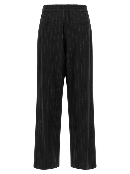 Brunello Cucinelli Micro Sequin Pinstripe Pants