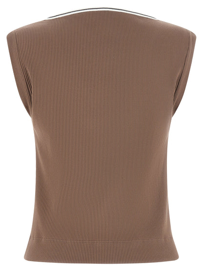 Brunello Cucinelli Shiny Trim Tank Top