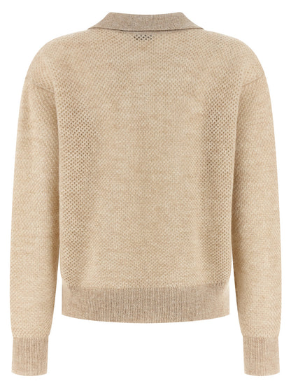 Brunello Cucinelli Waffle Processing Polo Shirt