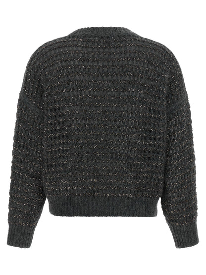 Brunello Cucinelli Dazzling Braids Sweater