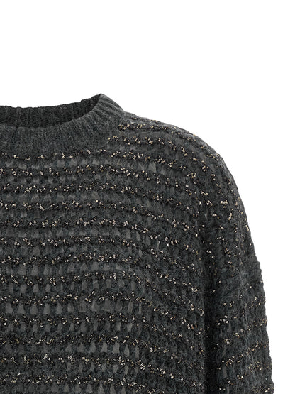 Brunello Cucinelli Dazzling Braids Sweater