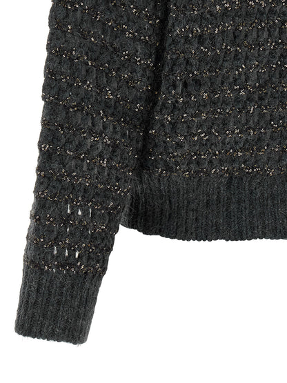 Brunello Cucinelli Dazzling Braids Sweater