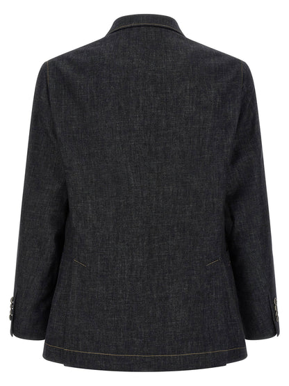 Brunello Cucinelli Double-breasted Denim Blazer