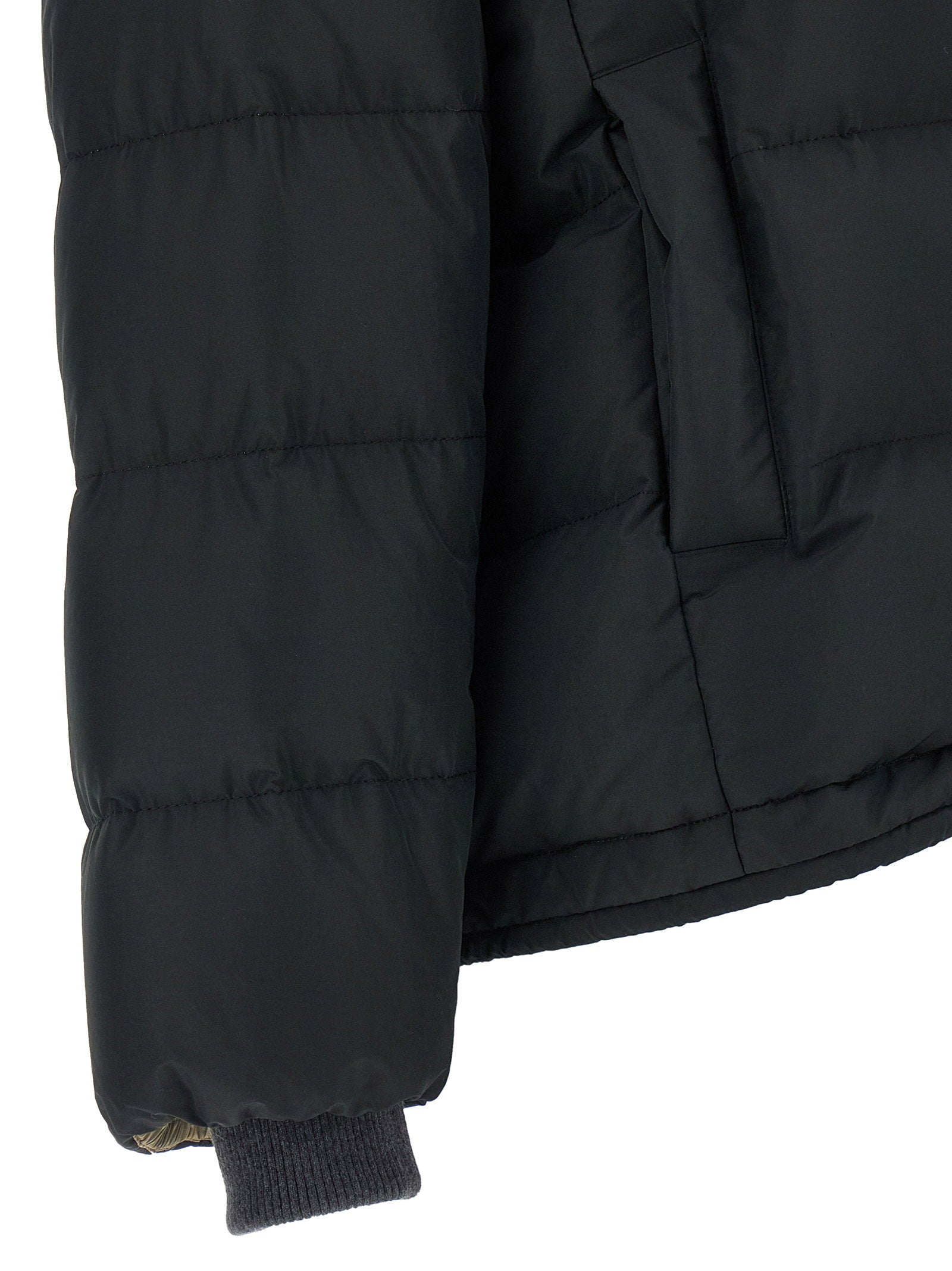 Brunello Cucinelli Down Jacket With Knit And Jewel Details