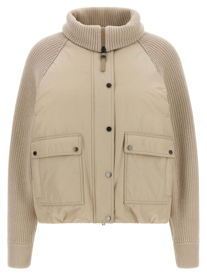 Brunello Cucinelli Knit Insert Down Jacket