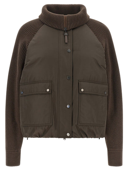 Brunello Cucinelli Knit Insert Down Jacket