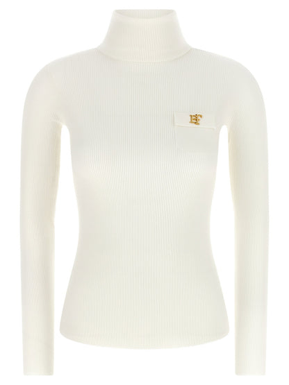 Elisabetta Franchi Turtleneck Embroidery à Jour