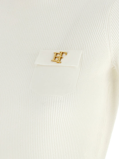 Elisabetta Franchi Turtleneck Embroidery à Jour