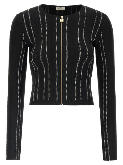 Elisabetta Franchi Cropped Knit Cardigan