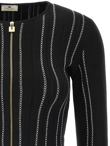 Elisabetta Franchi Cropped Knit Cardigan