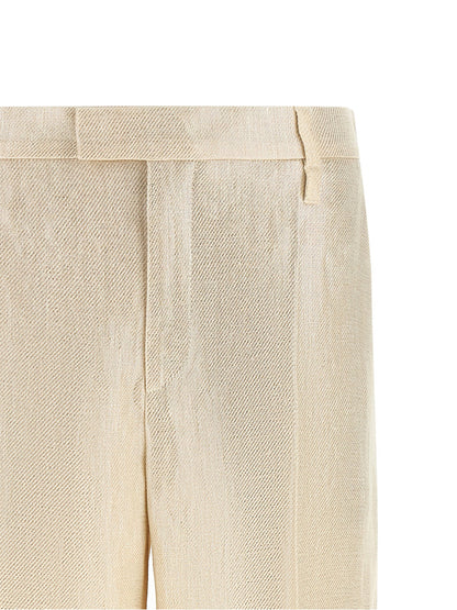 Brunello Cucinelli Lamé Linen Pants