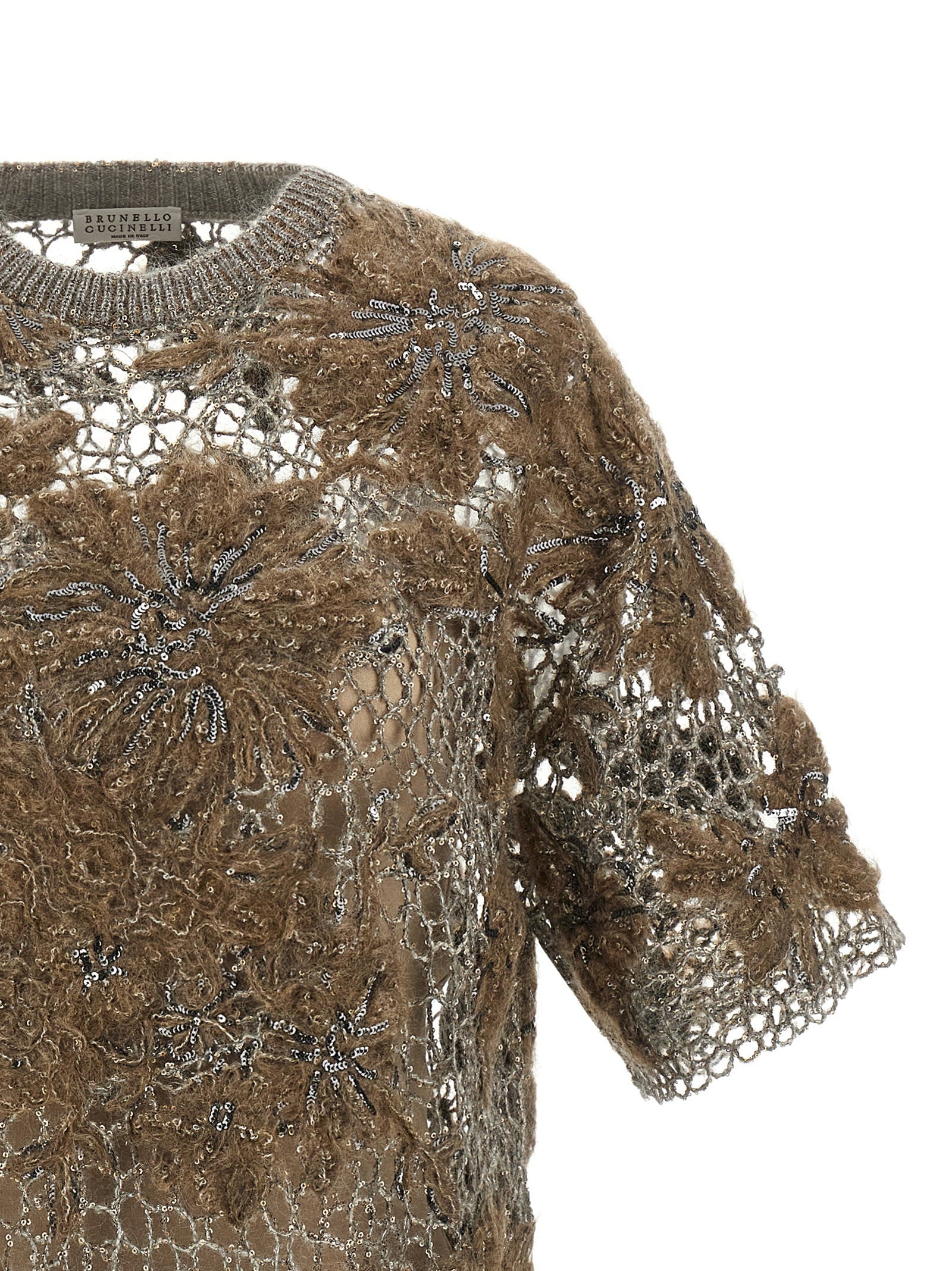Brunello Cucinelli Whispering Bloom Embroidery T-shirt