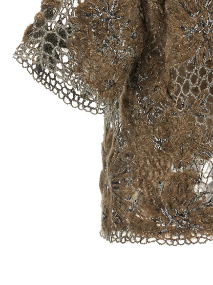 Brunello Cucinelli Whispering Bloom Embroidery T-shirt