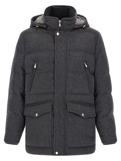 Brunello Cucinelli Membrane Wool Flannel Parka