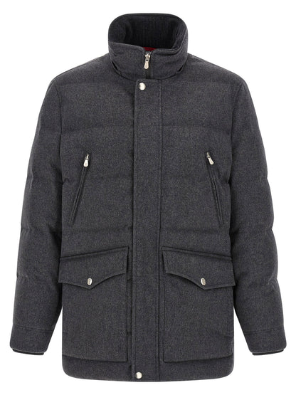 Brunello Cucinelli Membrane Wool Flannel Parka