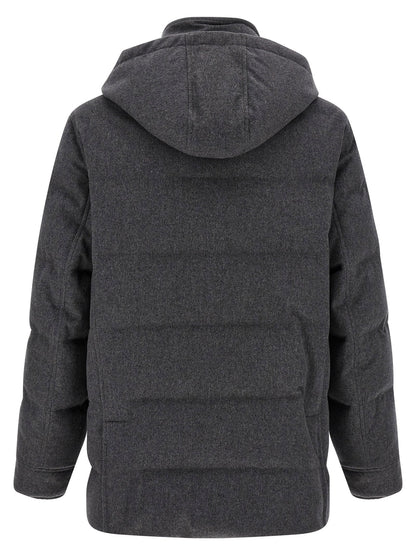 Brunello Cucinelli Membrane Wool Flannel Parka