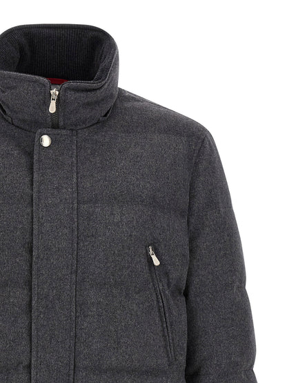Brunello Cucinelli Membrane Wool Flannel Parka