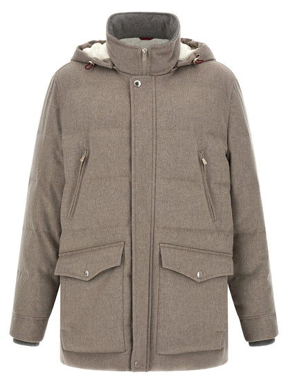 Brunello Cucinelli Membrane Wool Flannel Parka