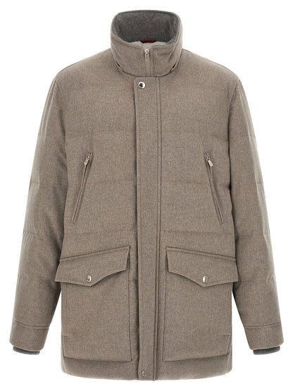 Brunello Cucinelli Membrane Wool Flannel Parka