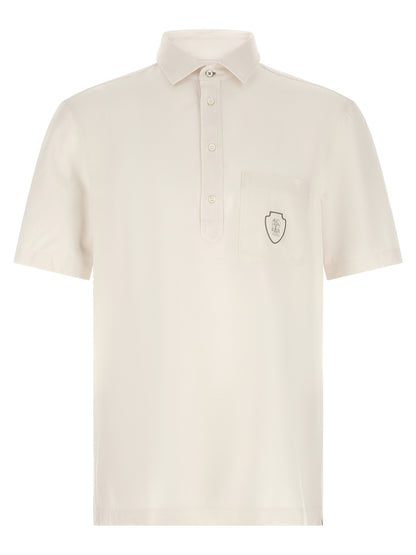 Brunello Cucinelli Heraldic Logo Polo Shirt